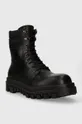 Tommy Jeans bőr bakancs TJM ELEVATED OUTSOLE BOOT fekete
