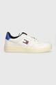 Kožené sneakers boty Tommy Jeans TJM BASKET COLOR přírodní kůže bílá EM0EM01255