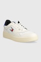 Tommy Jeans sneakersy skórzane TJM BASKET COLOR EM0EM01255 biały AW23
