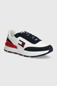 Tommy Jeans sneakers TJM TECHNICAL RUNNER piele întoarsă alb EM0EM01265