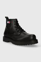 Tommy Jeans buty skórzane TJM RUBERIZED LACE UP BOOT EM0EM01276 czarny AW23