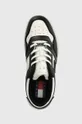 μαύρο Δερμάτινα αθλητικά παπούτσια Tommy Jeans TJM BASKET WL