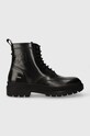 Karl Lagerfeld bocanci de piele OUTLAND cu snur negru KL11260.000
