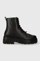 μαύρο Δερμάτινες μπότες πεζοπορίας Karl Lagerfeld KOMBAT KC Ανδρικά