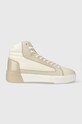 Шкіряні кросівки Calvin Klein HIGH TOP LACE UP INV STITCH висока бежевий HM0HM01164