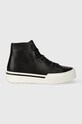 Kožené tenisky Calvin Klein HIGH TOP LACE UP Planet friendly čierna HM0HM01165