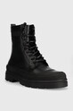 Calvin Klein buty skórzane LACE UP BOOT HIGH HM0HM01213 czarny AW23