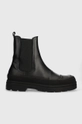 fekete Calvin Klein bőr bokacsizma CHELSEA BOOT HIGH Férfi