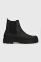 čierna Kožená obuv Calvin Klein CHELSEA BOOT RUB Pánsky
