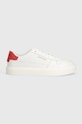 Kožené tenisky Calvin Klein LOW TOP LACE UP BSKT HM0HM01254 bílá AW23