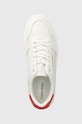 Kožené tenisky Calvin Klein LOW TOP LACE UP BSKT bílá HM0HM01254