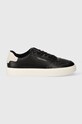 Calvin Klein sneakersy skórzane LOW TOP LACE UP BSKT HM0HM01254 czarny AW23
