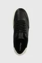 fekete Calvin Klein bőr sportcipő LOW TOP LACE UP BSKT