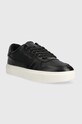 Calvin Klein sneakersy skórzane LOW TOP LACE UP BSKT HM0HM01254 czarny AW23