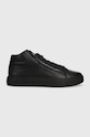 Calvin Klein sneakersy skórzane HIGH TOP LACE UP W/ZIP RUBB niska czarny HM0HM01269