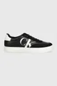μαύρο Δερμάτινα αθλητικά παπούτσια Calvin Klein Jeans CLASSIC CUPSOLE LACEUP MIX LTH Ανδρικά