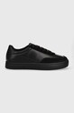 Шкіряні кросівки Calvin Klein Jeans CLASSIC CUPSOLE LACEUP MIX LTH замша чорний YM0YM00713