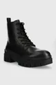 Calvin Klein Jeans buty skórzane TRANSP COMBAT MID LACEUP LTH czarny