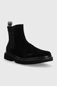 Calvin Klein Jeans sztyblety zamszowe EVA MID CHELSEA BOOT SUEDE YM0YM00764 czarny AW23