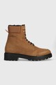 Calvin Klein Jeans trapery zamszowe COMBAT MID LACEUP WL SUEDE skóra zamszowa brązowy YM0YM00765