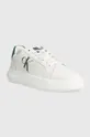 Calvin Klein Jeans sneakers in pelle CHUNKY CUPSOLE LACEUP LTH MIX bianco