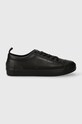 Calvin Klein Jeans bőr tornacipő VULCANIZED LACEUP LOW LTH fekete YM0YM00795