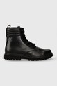 Kožené trapery Calvin Klein Jeans EVA MID LACEUP BOOT LTH casual černá YM0YM00837