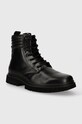 Kožené trapery Calvin Klein Jeans EVA MID LACEUP BOOT LTH YM0YM00837 černá AW23