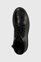 Kožené trapery Calvin Klein Jeans EVA MID LACEUP BOOT LTH černá YM0YM00837