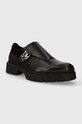 Kožené poltopánky HUGO Denzel 50503626.001 čierna AW23