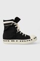 Rick Owens trampki tekstylny czarny DU02C5801.MUEP8