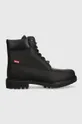 μαύρο Δερμάτινες μπότες πεζοπορίας Timberland 6in Premium Boot Ανδρικά