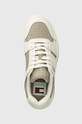 Tommy Jeans sneakers din piele TJM LEATHER CUPSOLE 2.0 bej EM0EM01283