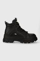 Tenisice Buffalo Aspha Nc Mid imitacija zrnate kože crna 1400001.BLK