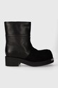 MM6 Maison Margiela leather shoes Ankle Boot grain leather black S66WU0109
