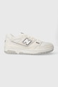 New Balance sneakers din piele BB550PRB piele întoarsă alb BB550PRB