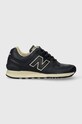 Kožené tenisky New Balance Made in UK plochá tmavomodrá OU576LNN