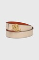 Lauren Ralph Lauren pasek skórzany dwustronny beżowy 412912039
