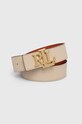 Lauren Ralph Lauren pasek skórzany dwustronny beżowy 412912040