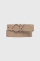 Δερμάτινη ζώνη Calvin Klein μπεζ K60K611102