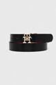 Tommy Hilfiger pasek skórzany dwustronny czarny AW0AW15371