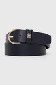Шкіряний ремінь Tommy Hilfiger Planet friendly темно-синій AW0AW15387