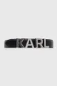μαύρο Δερμάτινη ζώνη Karl Lagerfeld Γυναικεία