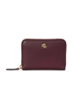 Usnjena denarnica Lauren Ralph Lauren Zrnato usnje bordo 432876729