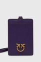 Аксесуари Шкіряний чохол на банківські карти Pinko 101756.A0F1 фіолетовий