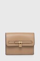 Шкіряний гаманець MICHAEL Michael Kors лицьова шкіра бежевий 34F3G9HD5L