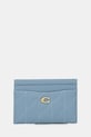 Kožené pouzdro na karty Coach Essential Card Case obal na karty modrá CM434