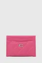 rózsaszín Coach bőr kártya tok Essential Card Case Női