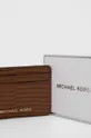 hnedá Kožené puzdro na karty MICHAEL Michael Kors