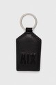 Kožni etui za kartice i privjesak ključeve Armani Exchange crna 958510.3F892